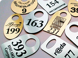 Numbers made of double layer plastic gold silver bronze